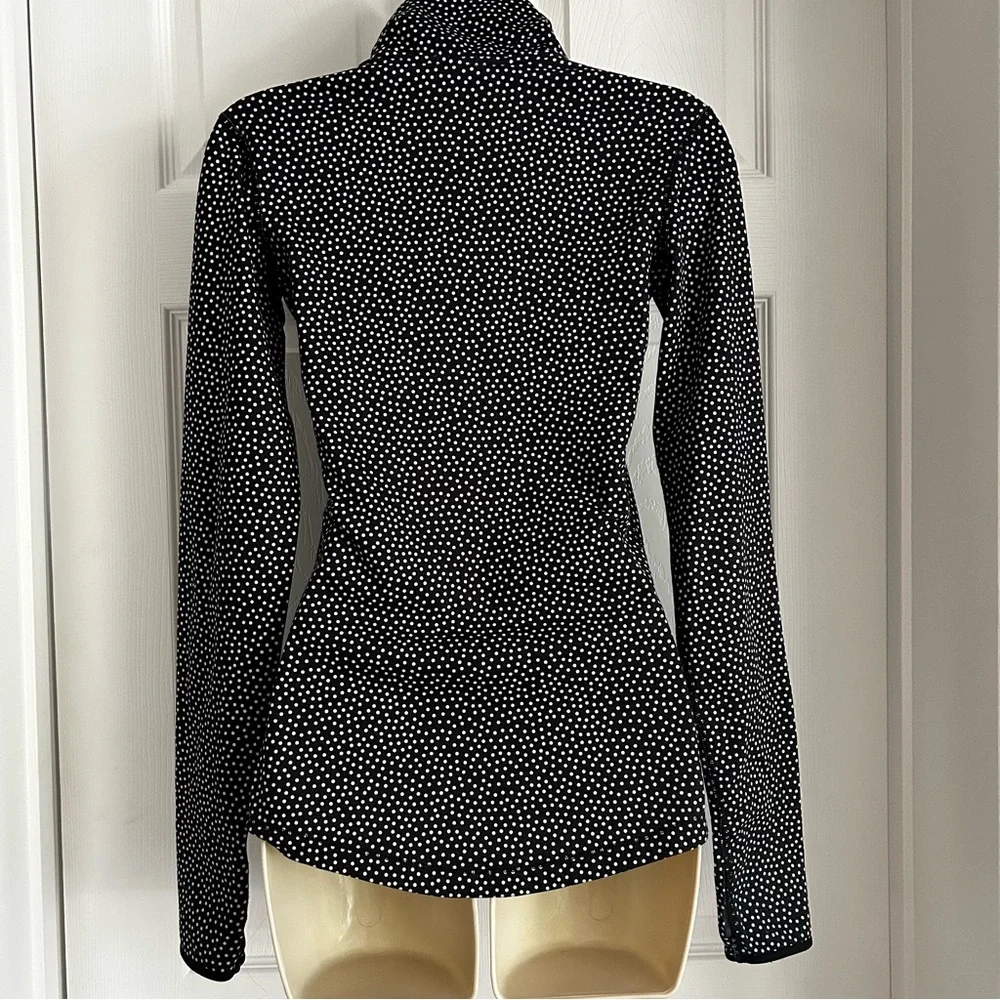 Nike Pro Womens Dri-Fit Fleece Lined Half Zip Long Sleeve Polka Dot Training Top - Picture 2 of 11